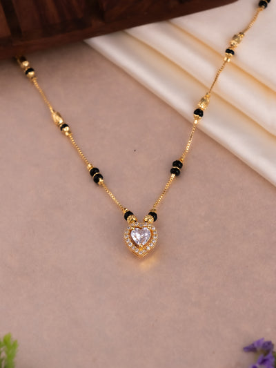 Heart shaped american diamond arohi celebrity mangalsutra