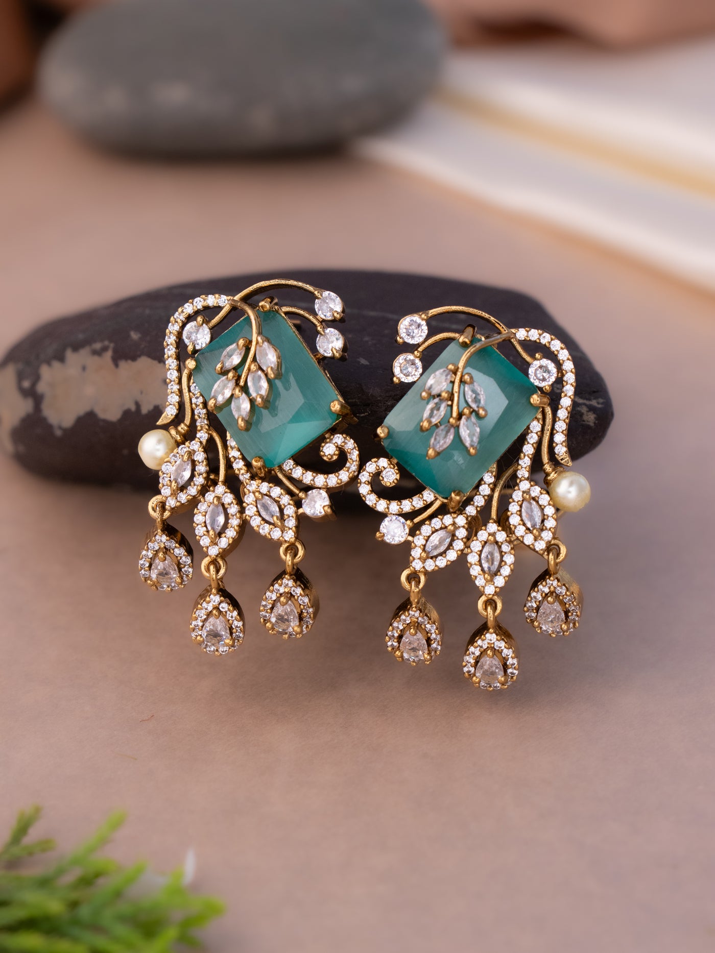 Mint Victorian Drop Earrings Online India