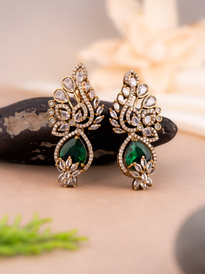 Manya victorian drop earrings in green