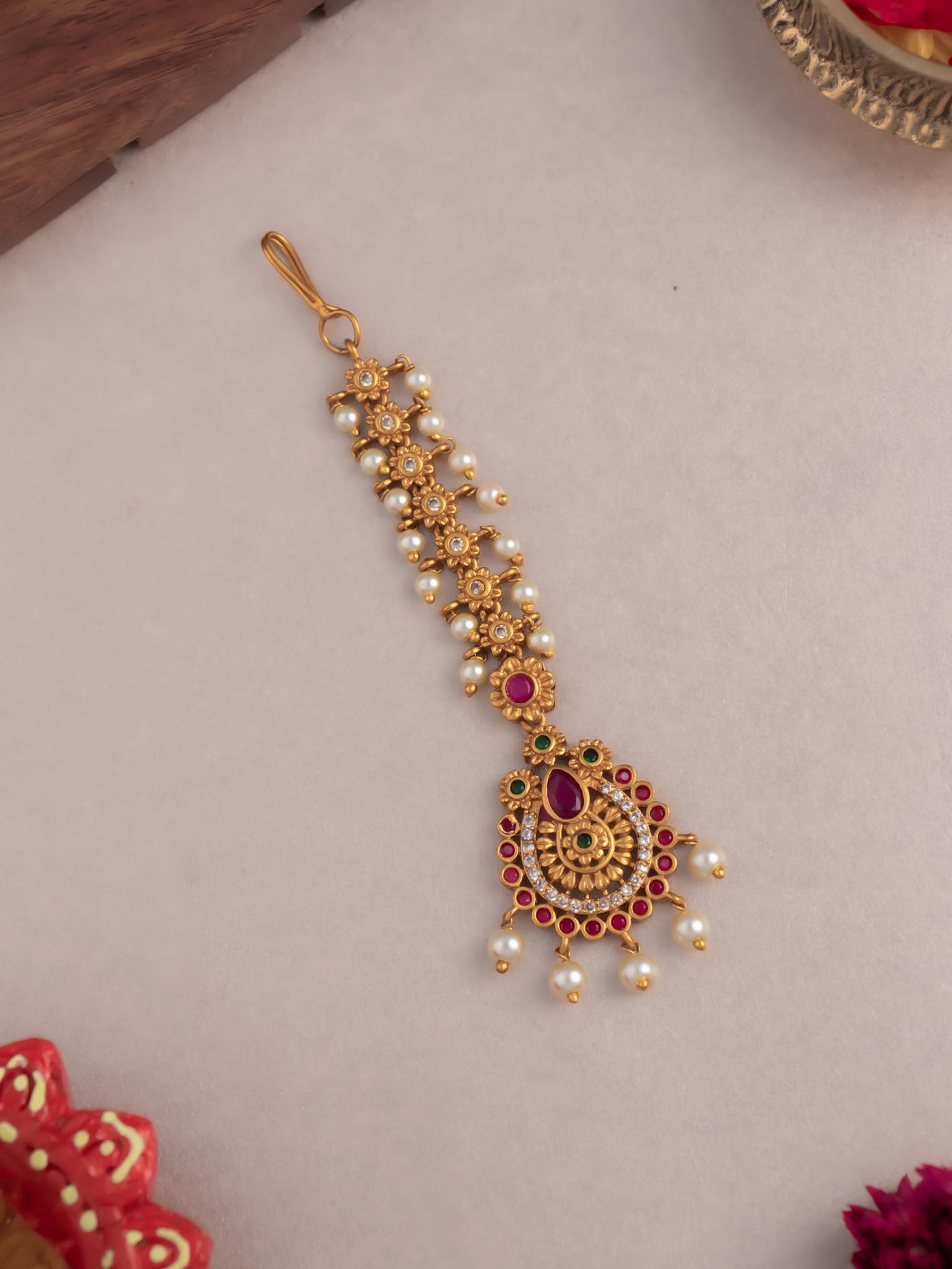 kemp Maang Tikka | Pearl Maang Tikka | Simple Maang Tiikka | Temple Small Maang Tikka | Wedding Essentials | Bridal Jewellery