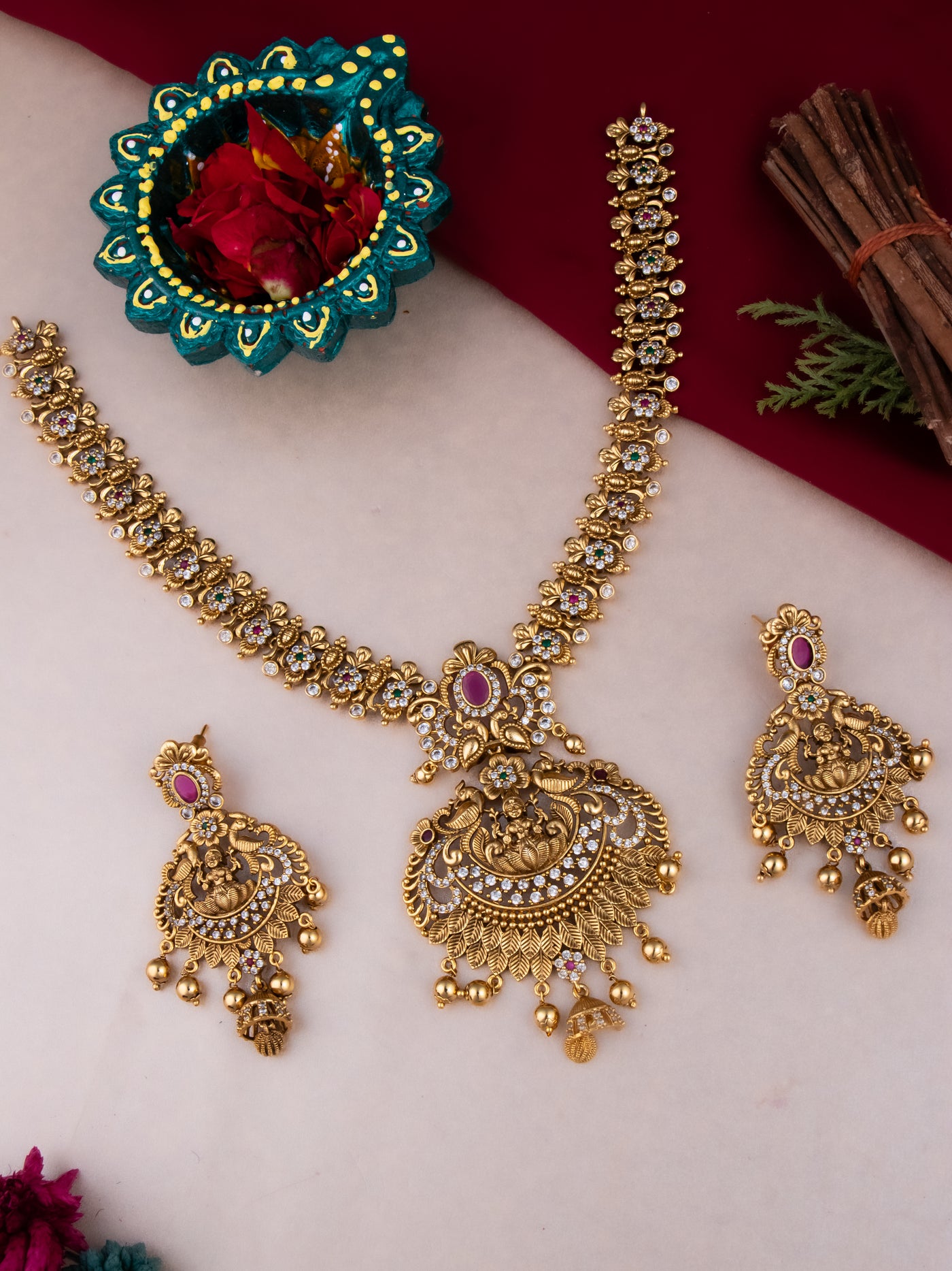 antique lakshmi haram   | lakshmi devi haram  | lakshmi devi long haram | laxmi devi haram  | temple jewellery lakshmi haram | short haram gold