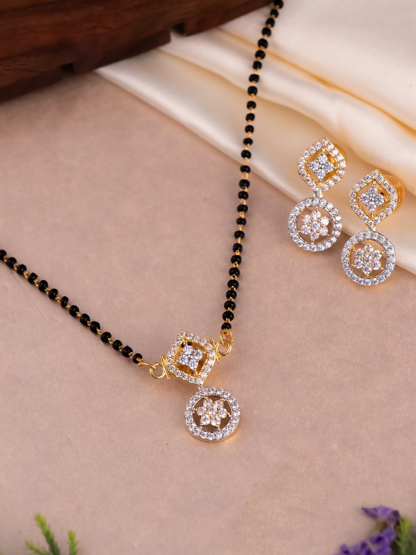 Unique diamond black mangalsutra online India