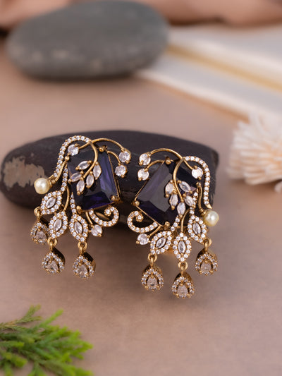 Unique purple colour victorian jewellery earrings