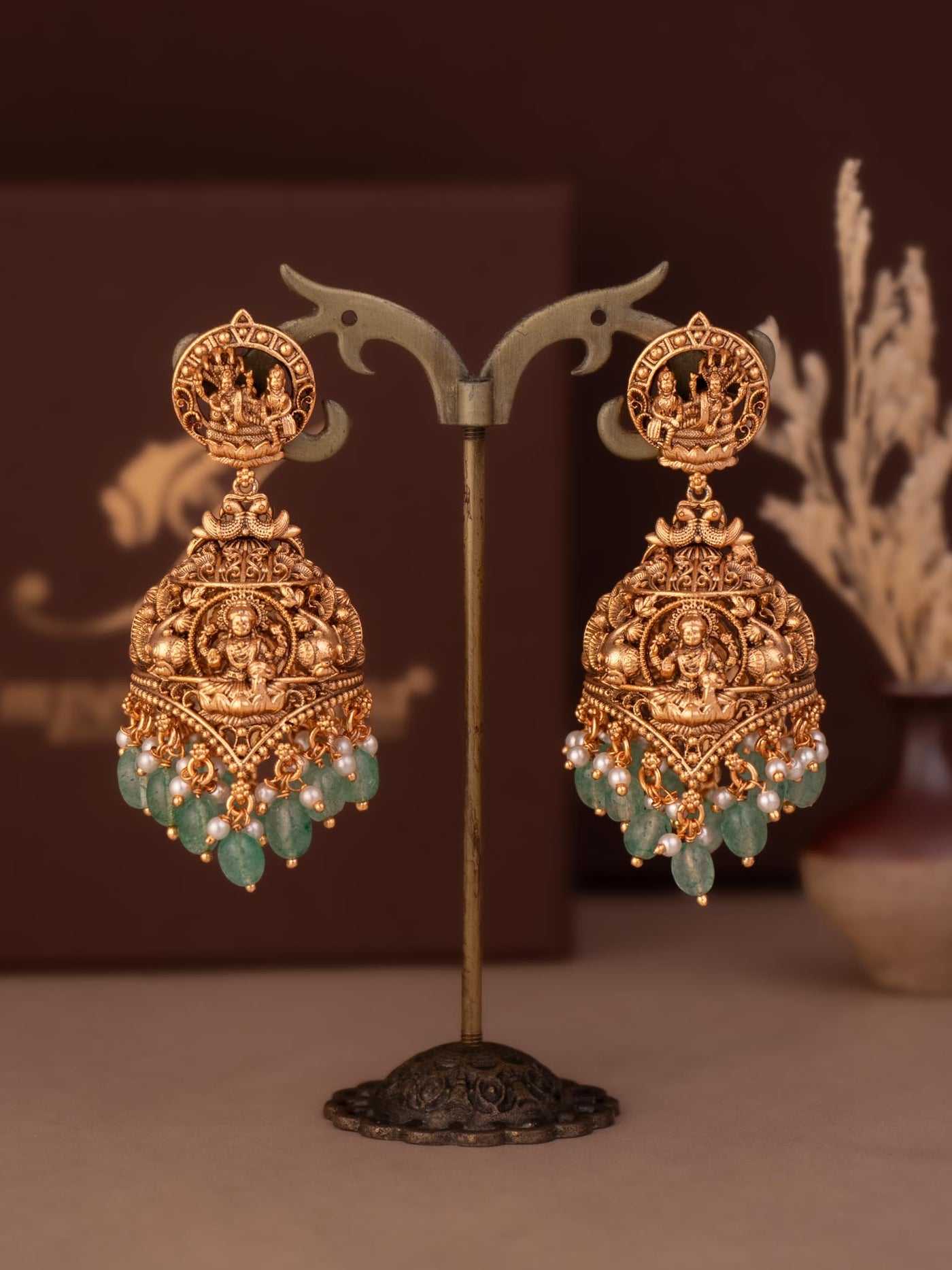 traditional vishnumurthi design jhumkas 