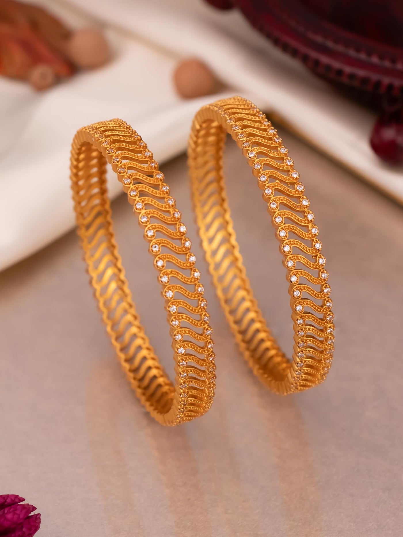 CZ Gold Bangles